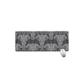 Black And White Boho Elephant Print Extended Mouse Pad