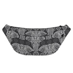 Black And White Boho Elephant Print Fanny Pack
