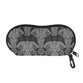 Black And White Boho Elephant Print Glasses Case