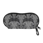 Black And White Boho Elephant Print Glasses Case