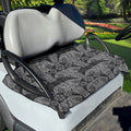 Black And White Boho Elephant Print Golf Cart Seat Cover