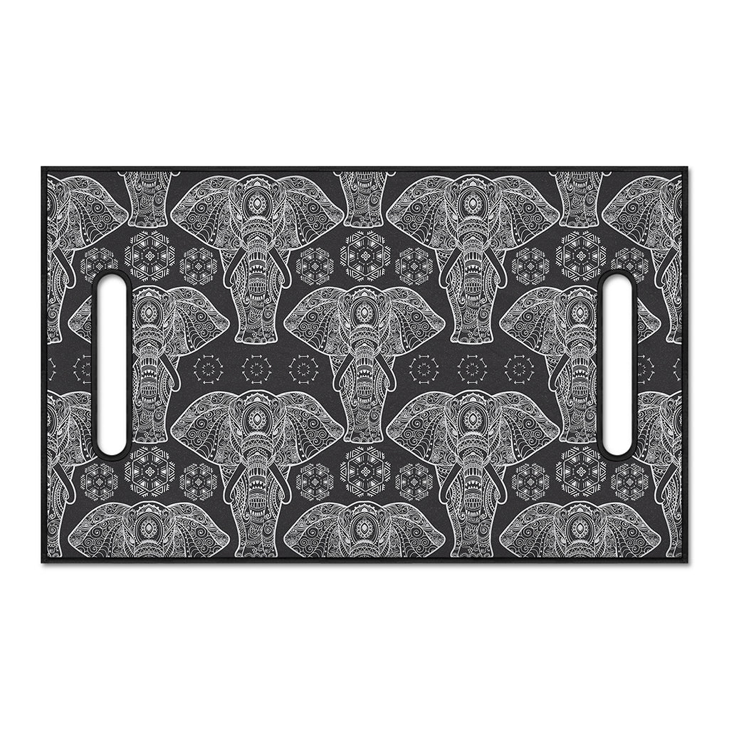 Black And White Boho Elephant Print Golf Cart Seat Cover