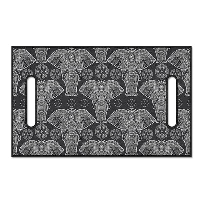 Black And White Boho Elephant Print Golf Cart Seat Cover