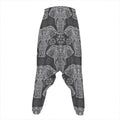 Black And White Boho Elephant Print Hammer Pants
