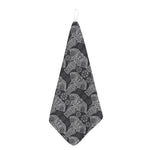 Black And White Boho Elephant Print Hand Towel