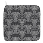 Black And White Boho Elephant Print Hand Towel