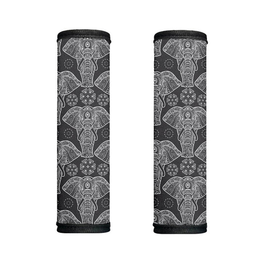 Black And White Boho Elephant Print Handle Covers