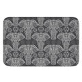 Black And White Boho Elephant Print Indoor Door Mat