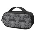 Black And White Boho Elephant Print Portable Cooler Travel Case