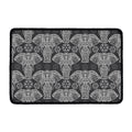 Black And White Boho Elephant Print Kitchen Mat