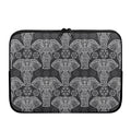 Black And White Boho Elephant Print Laptop Sleeve