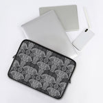Black And White Boho Elephant Print Laptop Sleeve