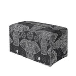 Black And White Boho Elephant Print Leather Tissue Box Cover