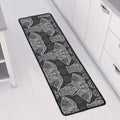 Black And White Boho Elephant Print Long Kitchen Mat