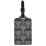 Black And White Boho Elephant Print Luggage Tag
