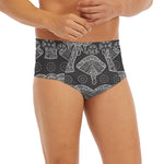Black And White Boho Elephant Print Men's Briefs