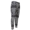 Black And White Boho Elephant Print Men's Compression Pants