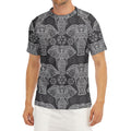 Black And White Boho Elephant Print Men's Short Sleeve Rash Guard