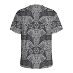 Black And White Boho Elephant Print Men's Sports T-Shirt