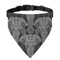 Black And White Boho Elephant Print Over The Collar Dog Bandana