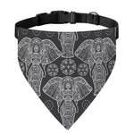Black And White Boho Elephant Print Over The Collar Dog Bandana