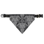 Black And White Boho Elephant Print Over The Collar Dog Bandana