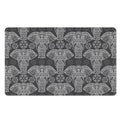 Black And White Boho Elephant Print Polyester Doormat