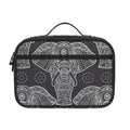 Black And White Boho Elephant Print Portable Lunch Bag