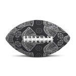 Black And White Boho Elephant Print Rugby Ball