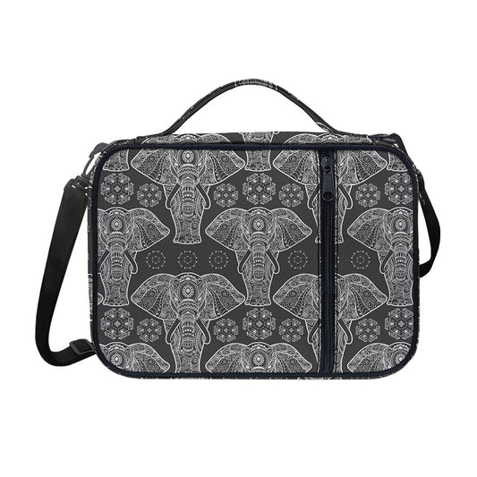 Black And White Boho Elephant Print Shoulder Strap Bible Bag