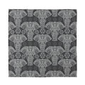 Black And White Boho Elephant Print Silk Bandana