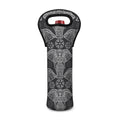 Black And White Boho Elephant Print Single Neoprene Wine Tote