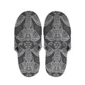 Black And White Boho Elephant Print Slippers