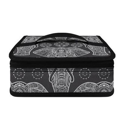 Black And White Boho Elephant Print Small Lunch Bag