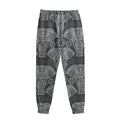 Black And White Boho Elephant Print Sweatpants