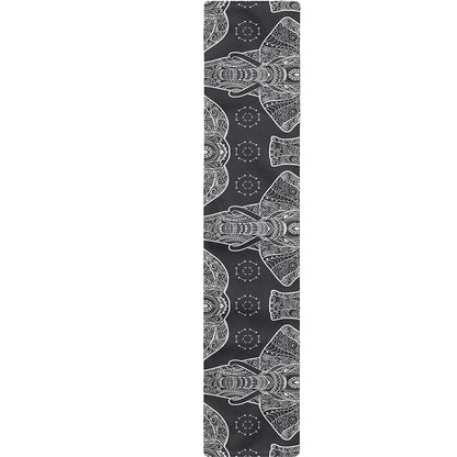 Black And White Boho Elephant Print Table Runner