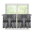 Black And White Boho Elephant Print Tier Curtains