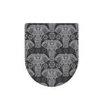 Black And White Boho Elephant Print Toilet Lid Cover