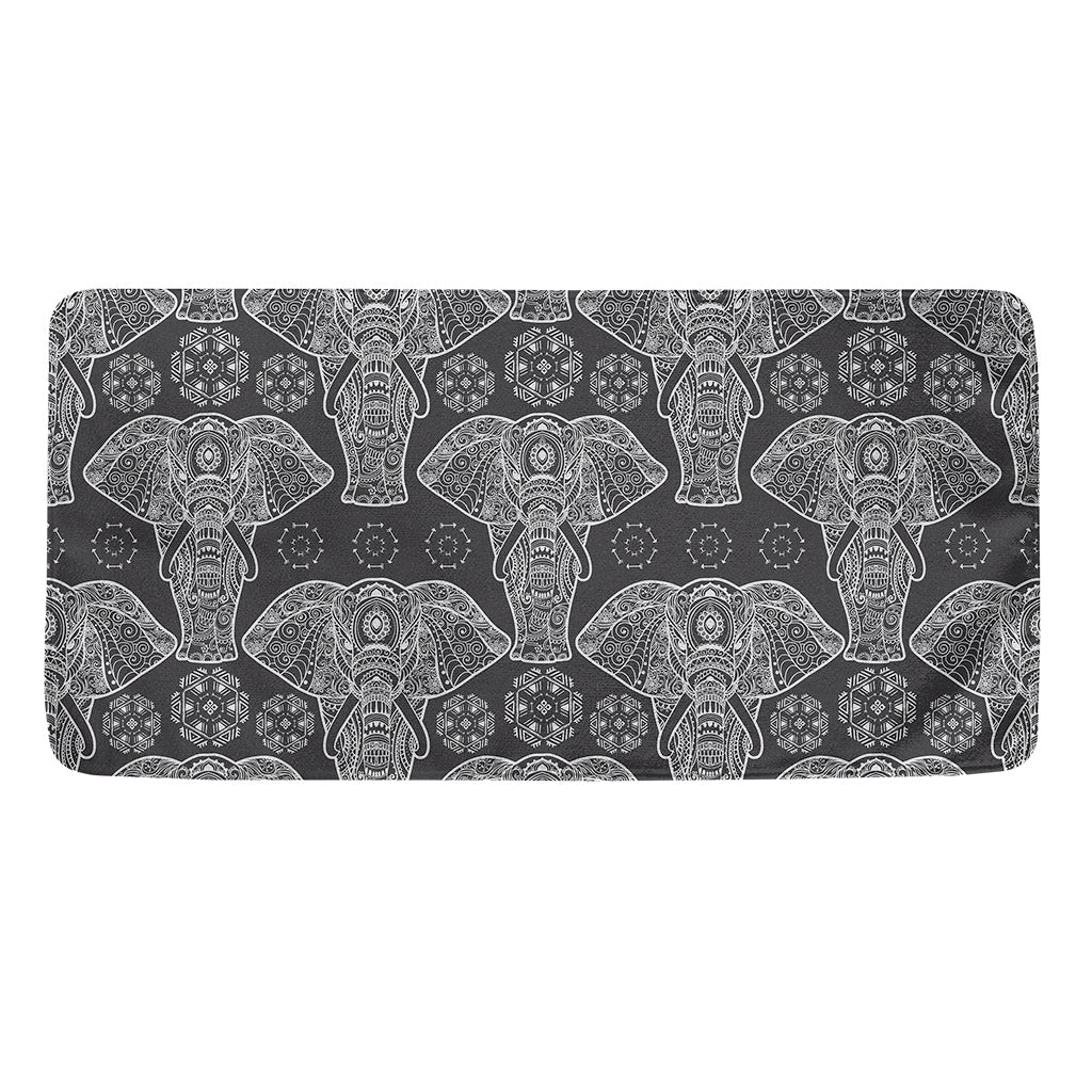 Black And White Boho Elephant Print Towel