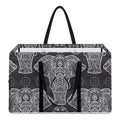 Black And White Boho Elephant Print Utility Tote Bag