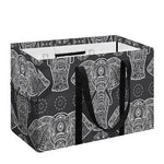 Black And White Boho Elephant Print Utility Tote Bag