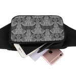 Black And White Boho Elephant Print Waist Bag