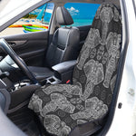 Black And White Boho Elephant Print Waterproof Car Seat Cover