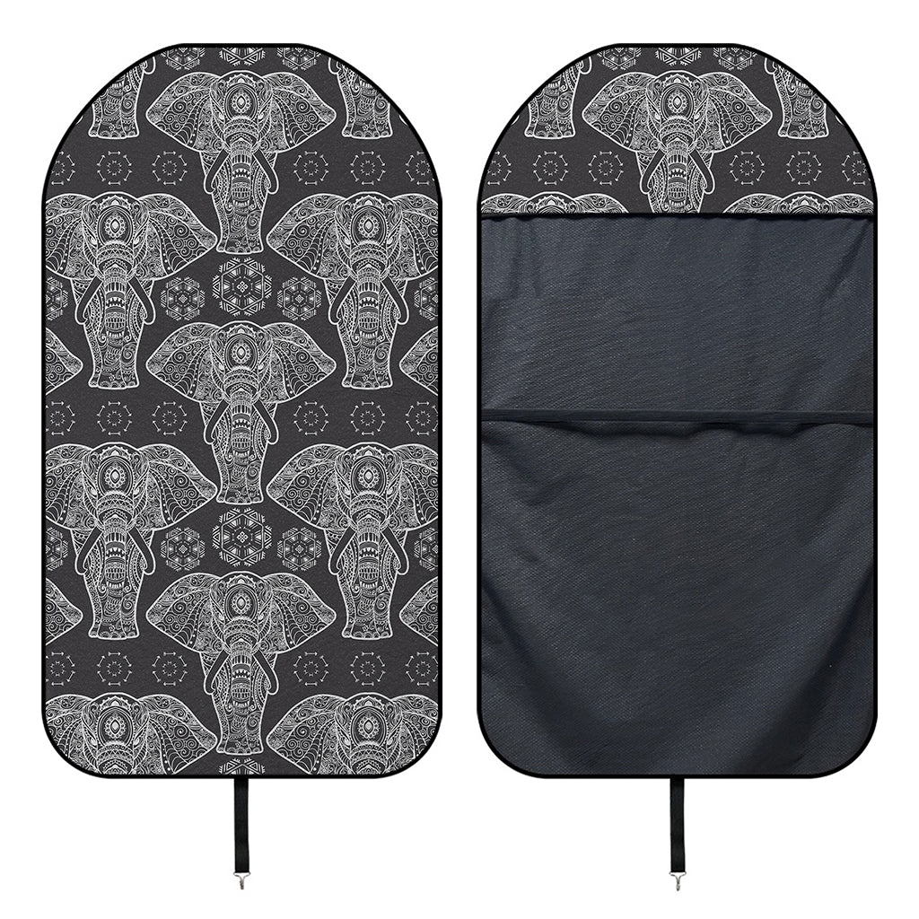 Black And White Boho Elephant Print Waterproof Car Seat Cover