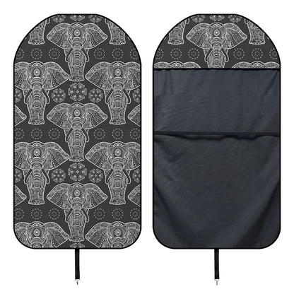 Black And White Boho Elephant Print Waterproof Car Seat Cover