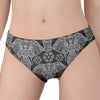 Black And White Boho Elephant Print Women's Panties