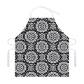 Black And White Boho Mandala Print Adjustable Apron
