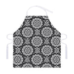 Black And White Boho Mandala Print Adjustable Apron