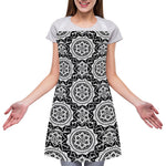 Black And White Boho Mandala Print Adjustable Apron