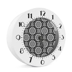 Black And White Boho Mandala Print Alarm Clock